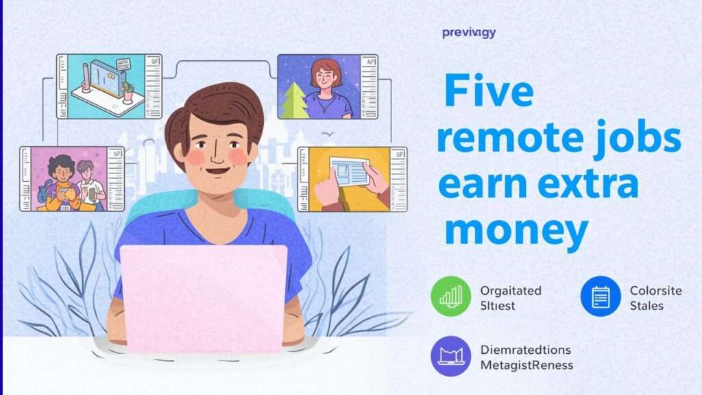 Five Remote Jobs to Earn Extra Money. Five Remote Jobs to Earn Extra Money.